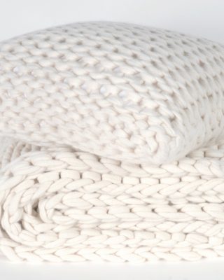 Woven blanket and pillow