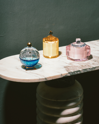 Colourful accessory jars and holders