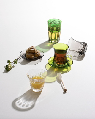 Green luxury pattern glassware