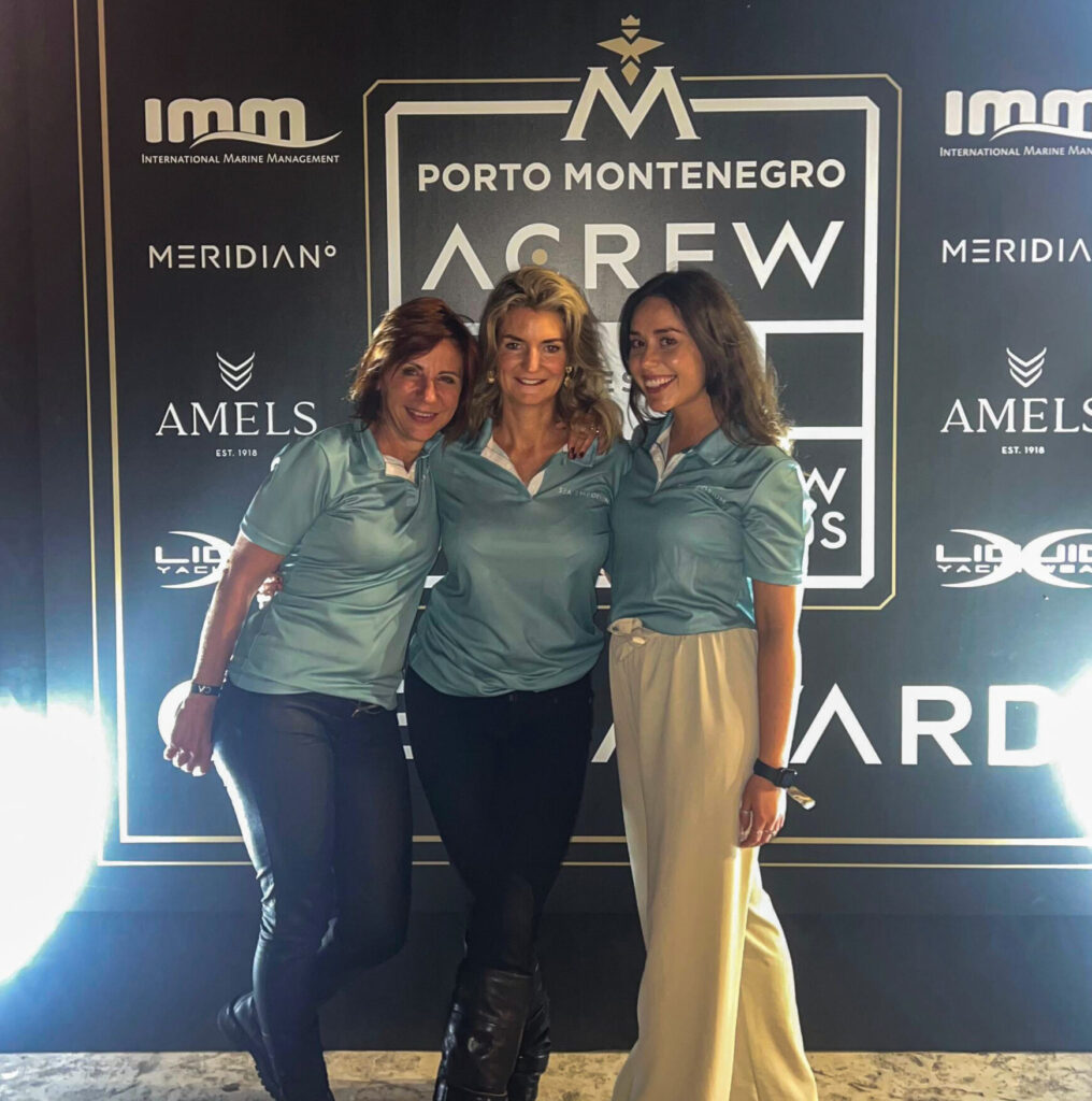 Karin, Susie & Kate at the ACREW Crew Awards in Porto Montenegro.